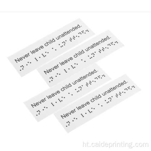 PVC Braille siy Braille etikèt